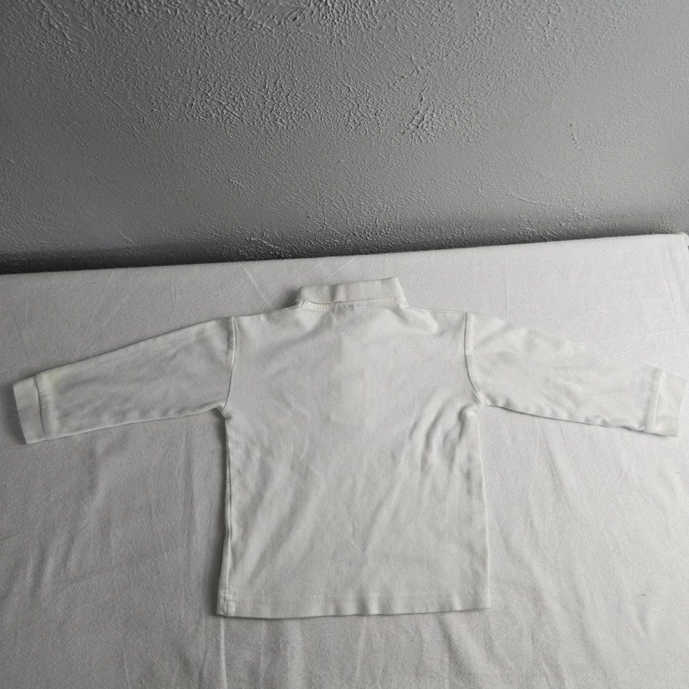 Disney Baby Mickey VTG Unisex White Henley Long Sleeve 12mo‎ Collared Shirt